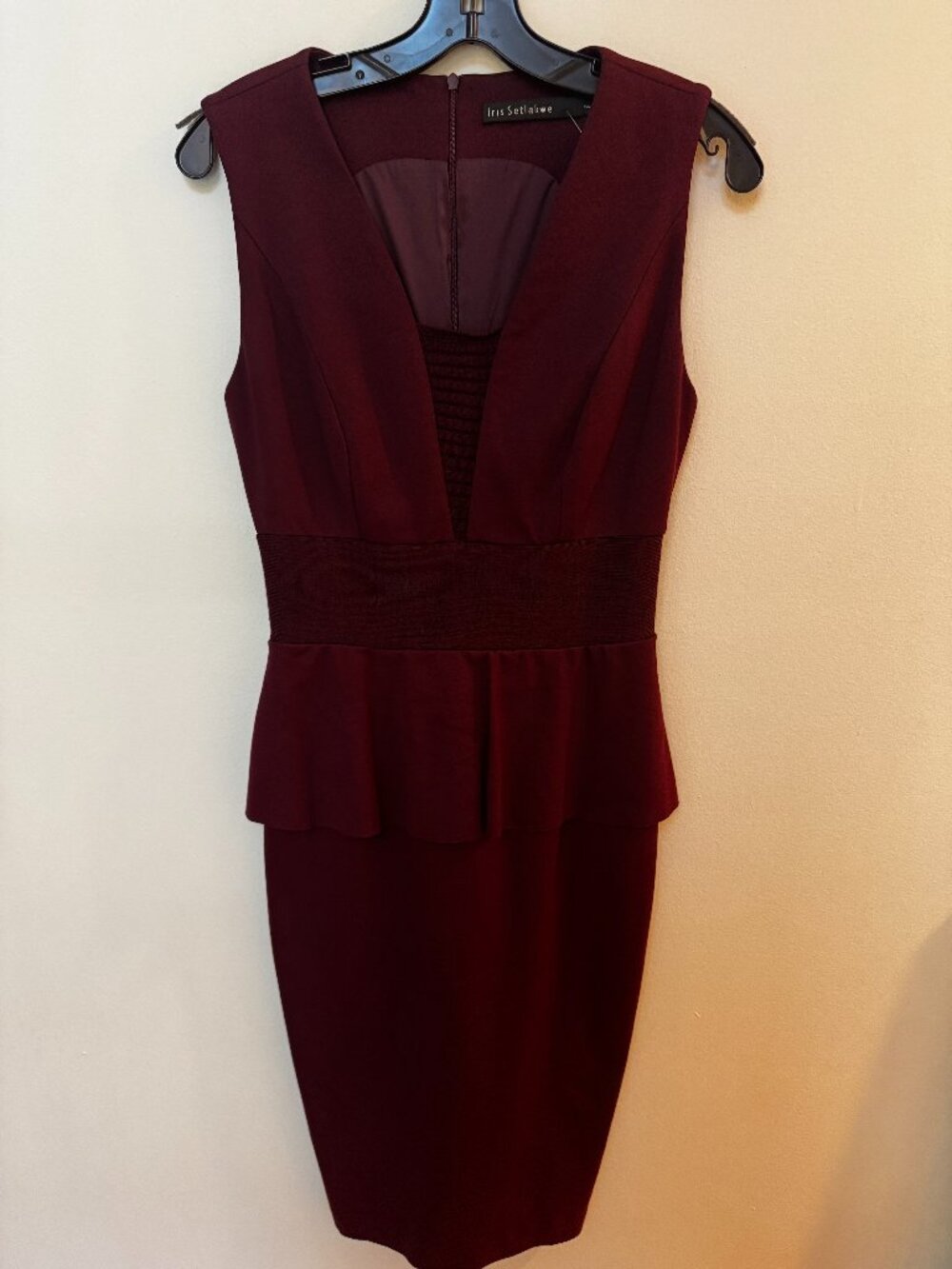 NWT Iris Setlakwe Burgundy Midi Sheath Dress